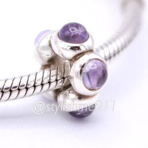 Rare Authentic Pandora Amethyst Cabochon Charm - 790538AM